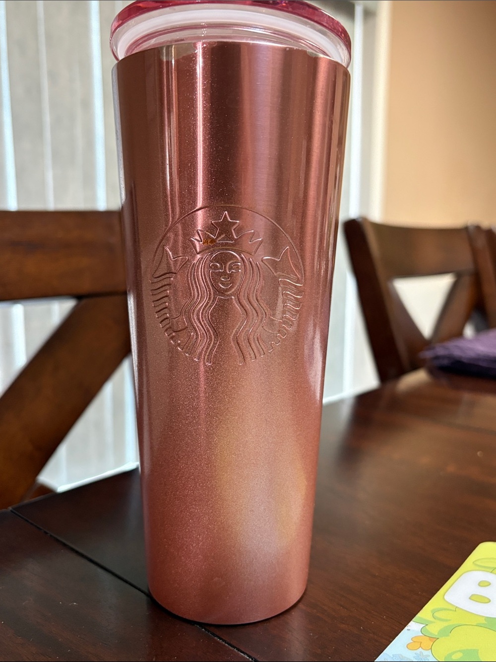 Starbucks Rose Metallic Tumbler with Pink Lid